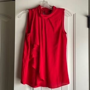 Ann Taylor Factory Flowy Red Blouse with buttons